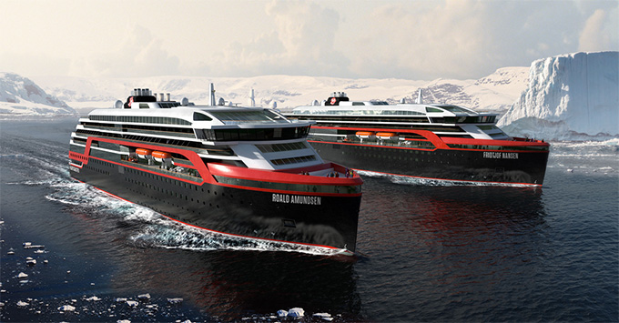 MS Roald Amundsen & MS Fridtjof Nansen – Antarctica (Photo: Hurtigruten) MS Roald Amundsen & MS Fridtjof Nansen